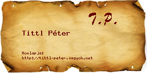 Tittl Péter névjegykártya